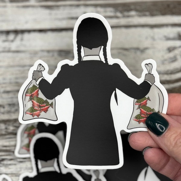 Wednesday Stickers, Wednesday Addams Stickers, Creepy Stickers, Spooky Stickers, Wednesday Vinyl Stickers, Wednesday Sticker