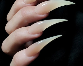 Nude long claws, Beige claws, Witch claws, Cat claws, Claw press on nails