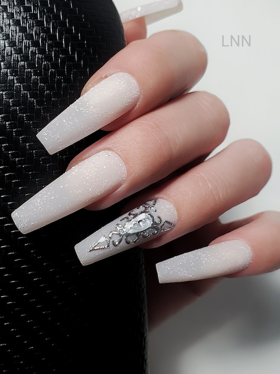 Wedding Press On Nails Wedding Nails Press On Nails Light Etsy