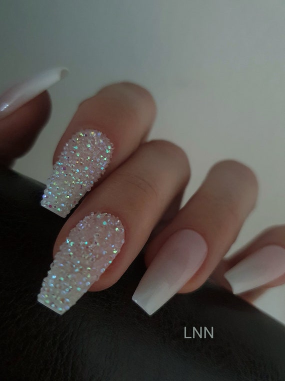 Ombre Nails, Sparkle Nails, Bling Press on Nails, Diamond Nails, Rhinestone  Nails, Crystal Nails, Wedding Press on Nails, Bridal Nails -  Sweden