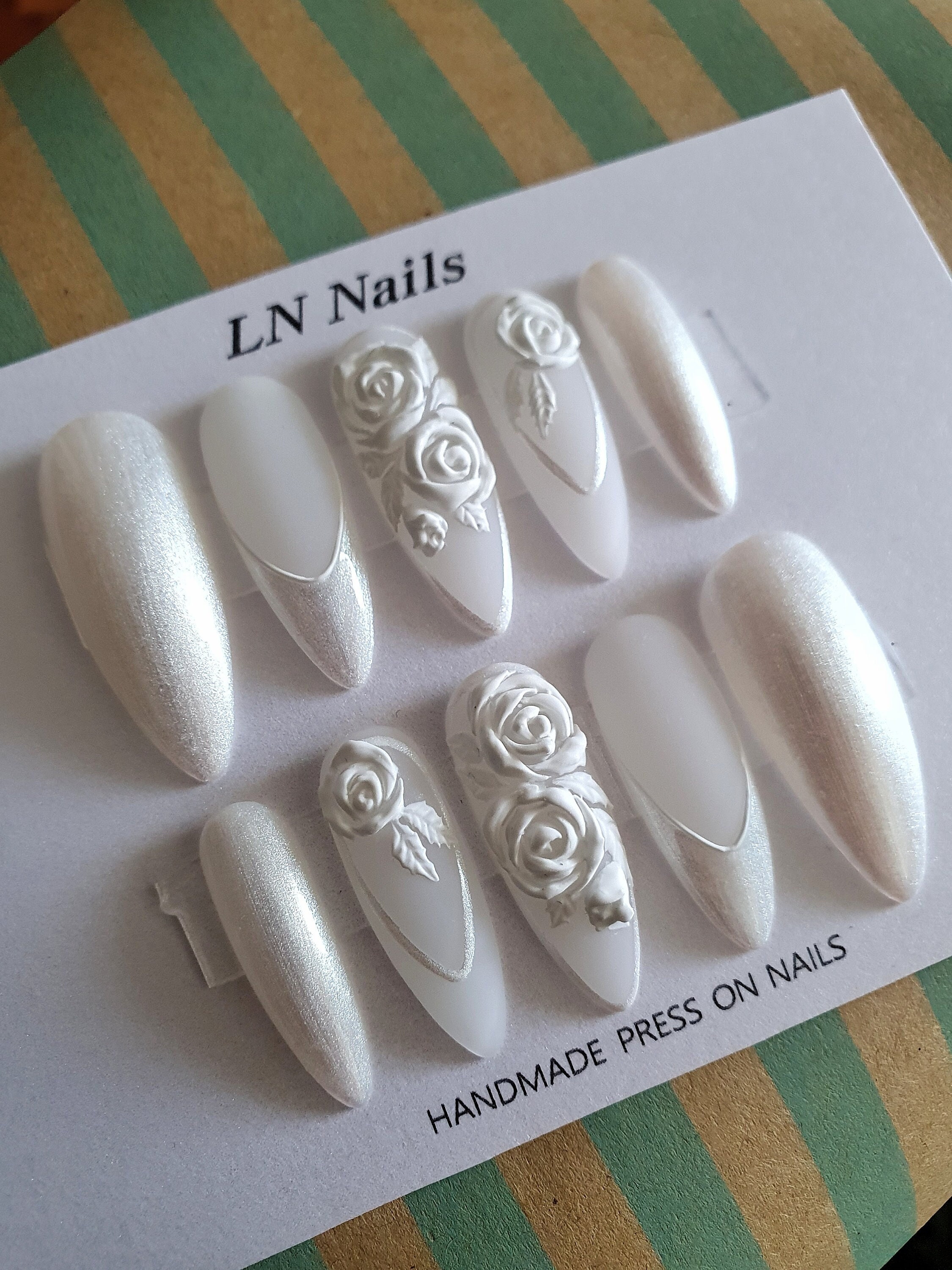 完成品 1点もの white natural stone nail 完成品 1点もの white natural stone nail 完成品 1点もの white