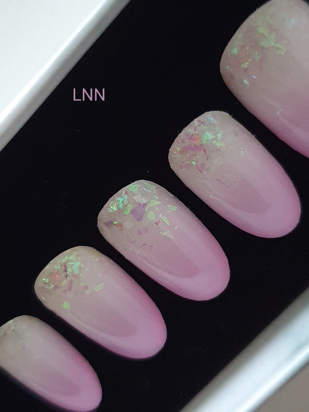 White Pink Press on Nail / Press on Nails / Fake Nails / Folse Nails / Ombre Nails / Gradient