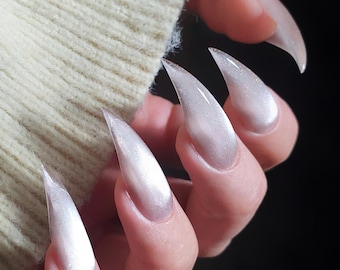 Long Galaxy Dusty Pink Claw Nails