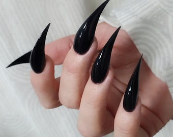 Black Claw Press On Nails, Handmade Cosplay Gift for her