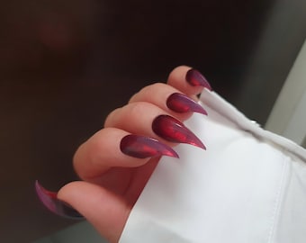 Vibrancy and sophistication pomegranate claw nails
