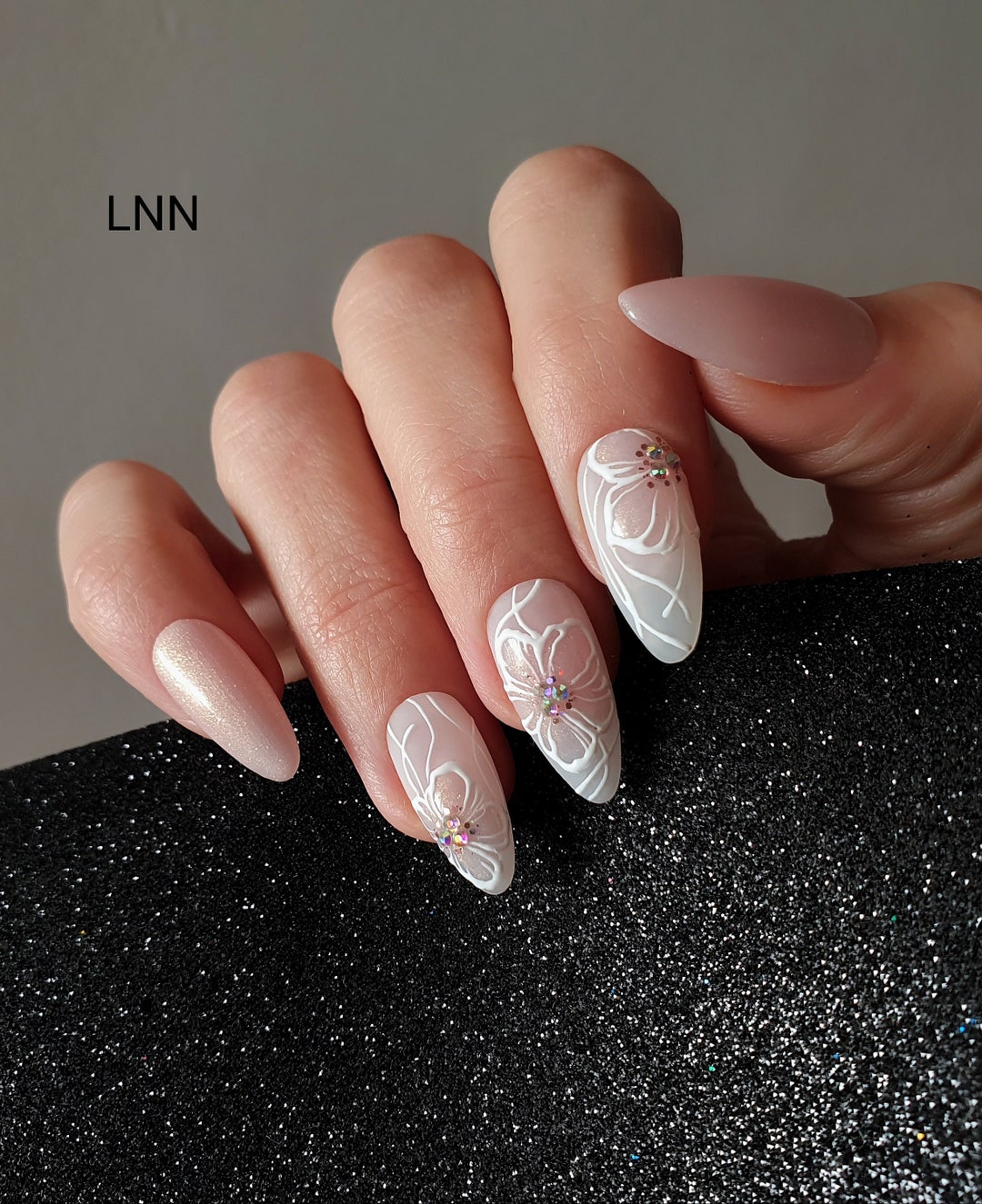 Wedding Press on Nails Wedding Nails Press on Nails Floral - Etsy