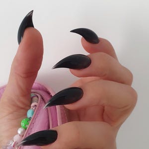 Cat claw nails, Claw press on nails, Claw nails, Black Claw Nails