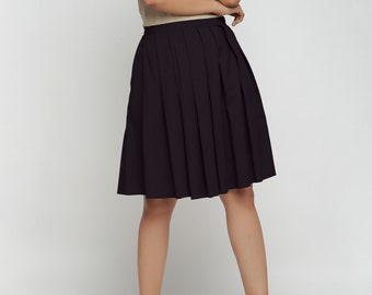 mid length pleated skirts etsy