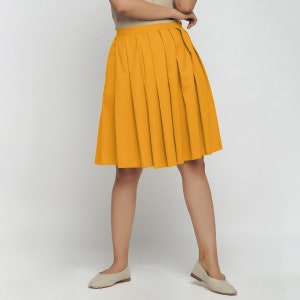 Yellow pleated skirt nz online