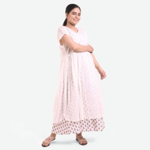White 100% Cotton Gathered Midi Dress, Customizable Dress for Women, Short Sleeve Dress with Pockets, Plus Size, Petite, Tall etsw