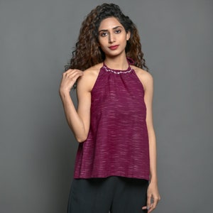 Mulberry Cotton Tank Top, ausgestelltes Top, Loose Fit Top, anpassbares Top etsw