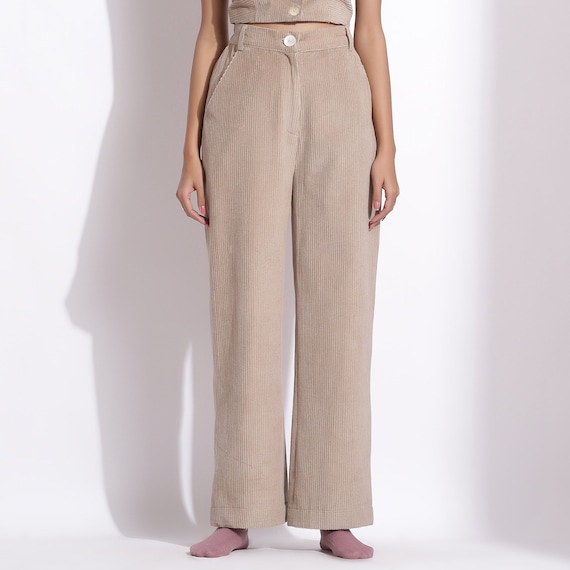 WE Fashion Dames corduroy wide leg broek