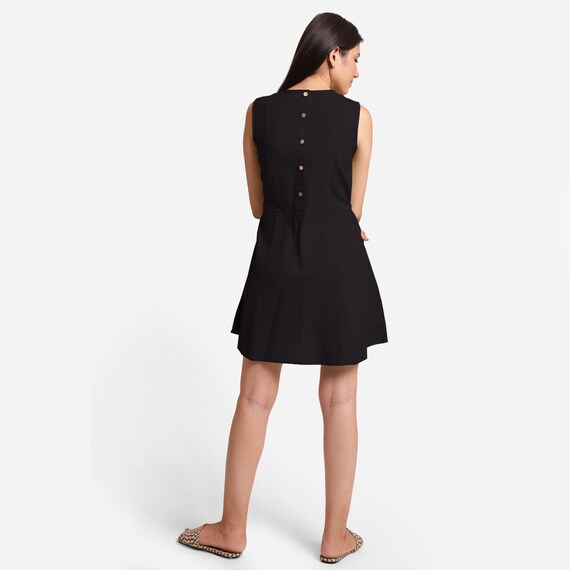 slim fit dress slacks Fit & Flare Dress (Black) main image 0