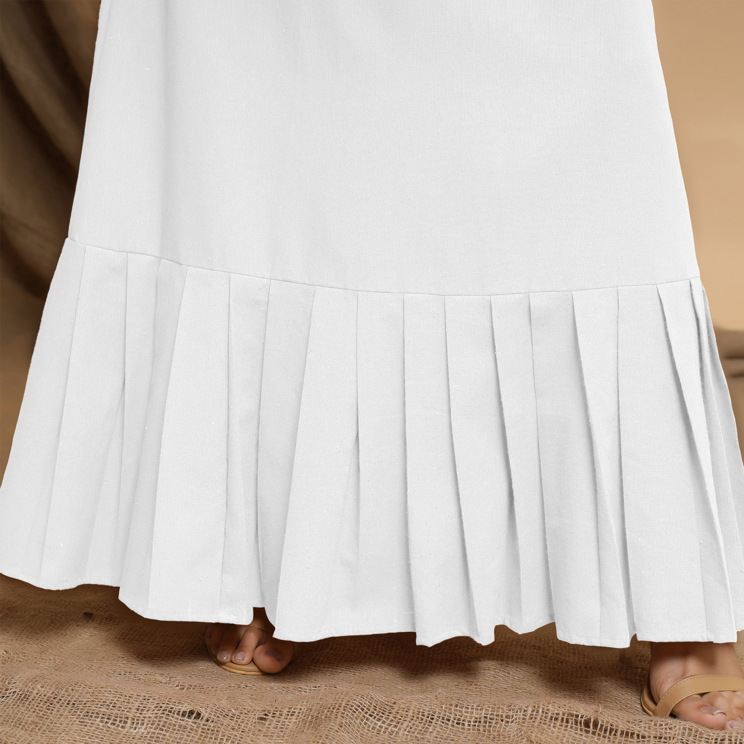 CHONO blanche tiered dress ロング 100% Organic Cotton Poplin Tiered Maxi Dress in Hudson Stripe