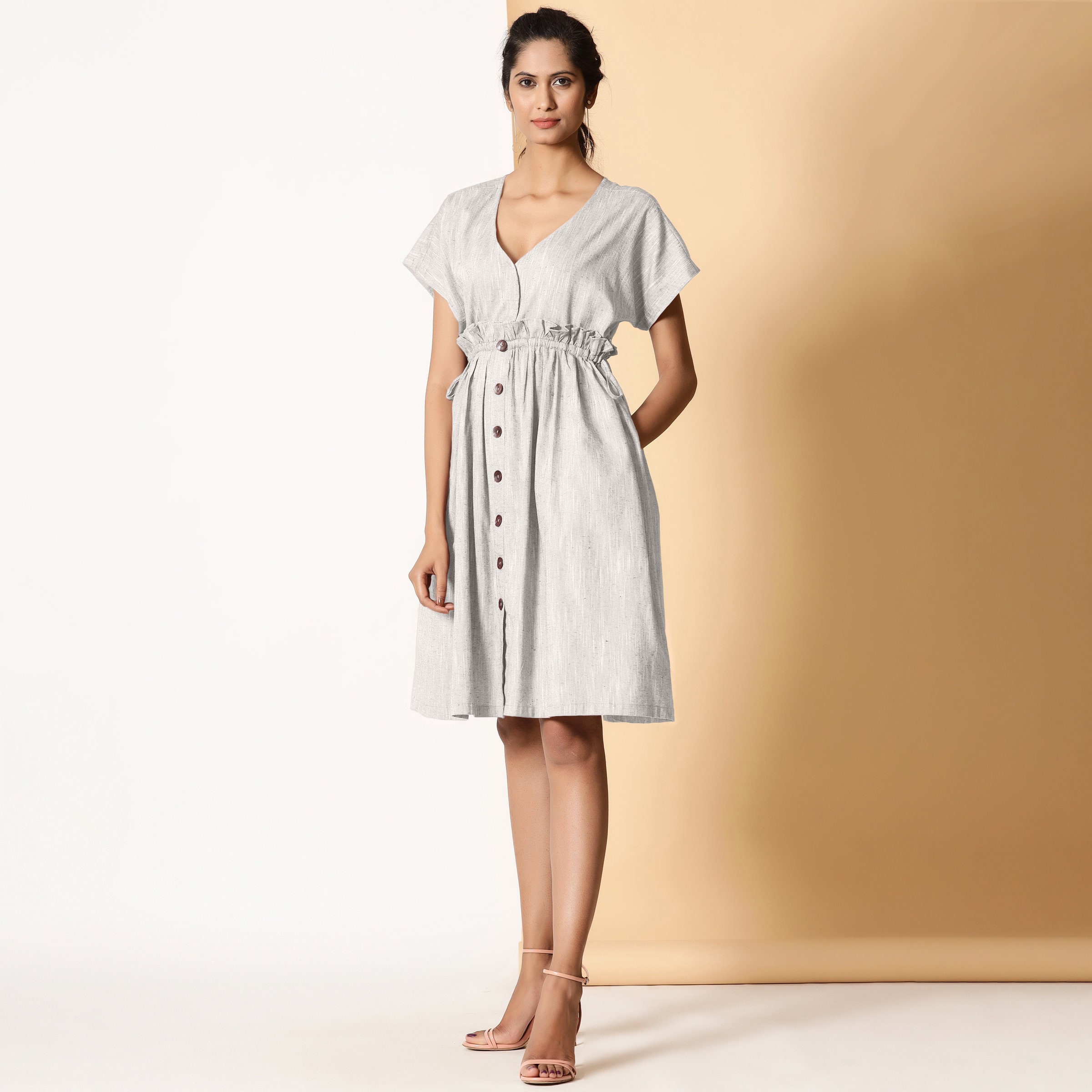 grey bohemian dress Women's Boho Dress - Flowy Eyelet Lace Maxi Dress