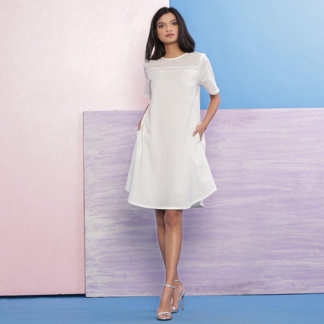 light in the box knee length dresses Knee Length Lace Square Neck A-Line Dress – Mislish main image 1