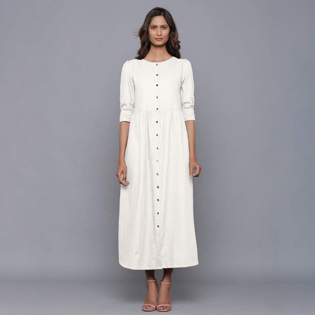 Robe longue en flanelle de coton, robe personnalisable pour femme