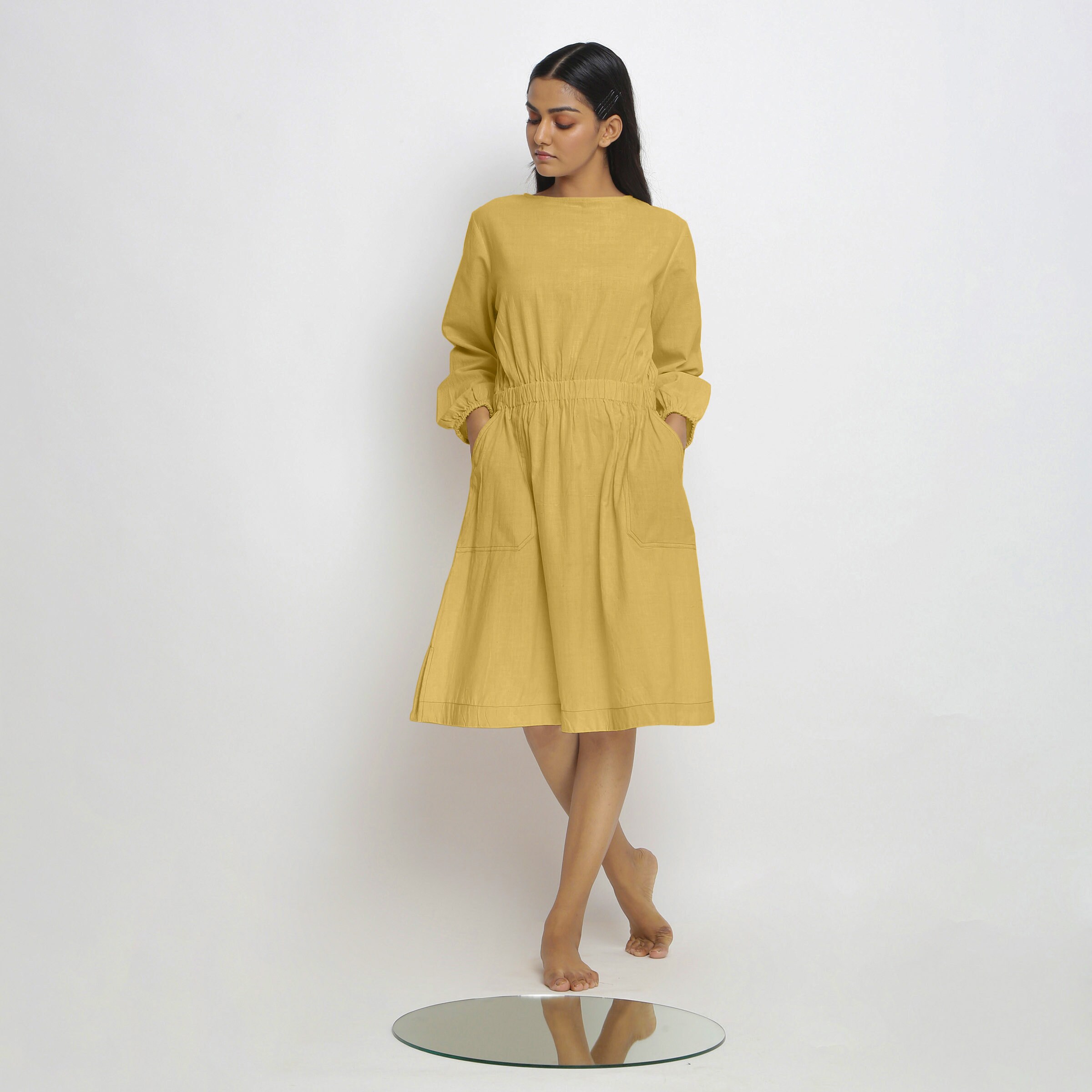 knee length dresses for ladies Marigot Bay Linen Dress – Chen Burkett New York main image 1