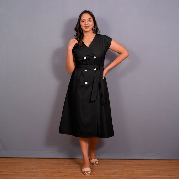 flannel a line dress Organic-Cotton Flannel Midi Dress