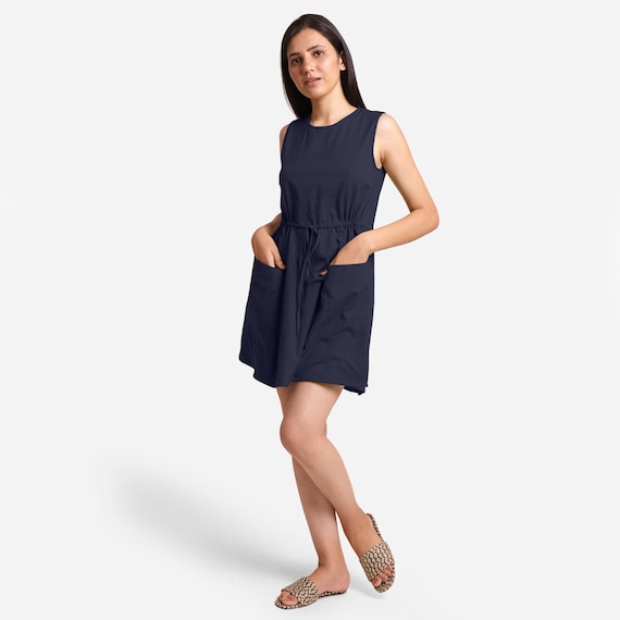 Short Dress with Pockets, Cotton Flax Dress, Princess Line Dress, Fit And Flare Dress, Customizable Dress, Plus Size, Petite, Tall etsw Short Dress with Pockets, Cotton Flax Dress, Princess Line Dress, Fit And Flare Dress, Customizable Dress, Plus Size, Petite, Tall etsw