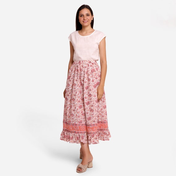 【8/17まで値下げ】70s flower pattern long skirt 70s lightgreen×colorful flower pattern long skirt [l-2777