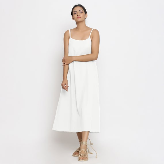 Cotton midi slip dress discount
