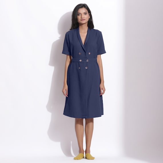 short sleeve coat dress Black Short Sleeve Tailored Mini Dress