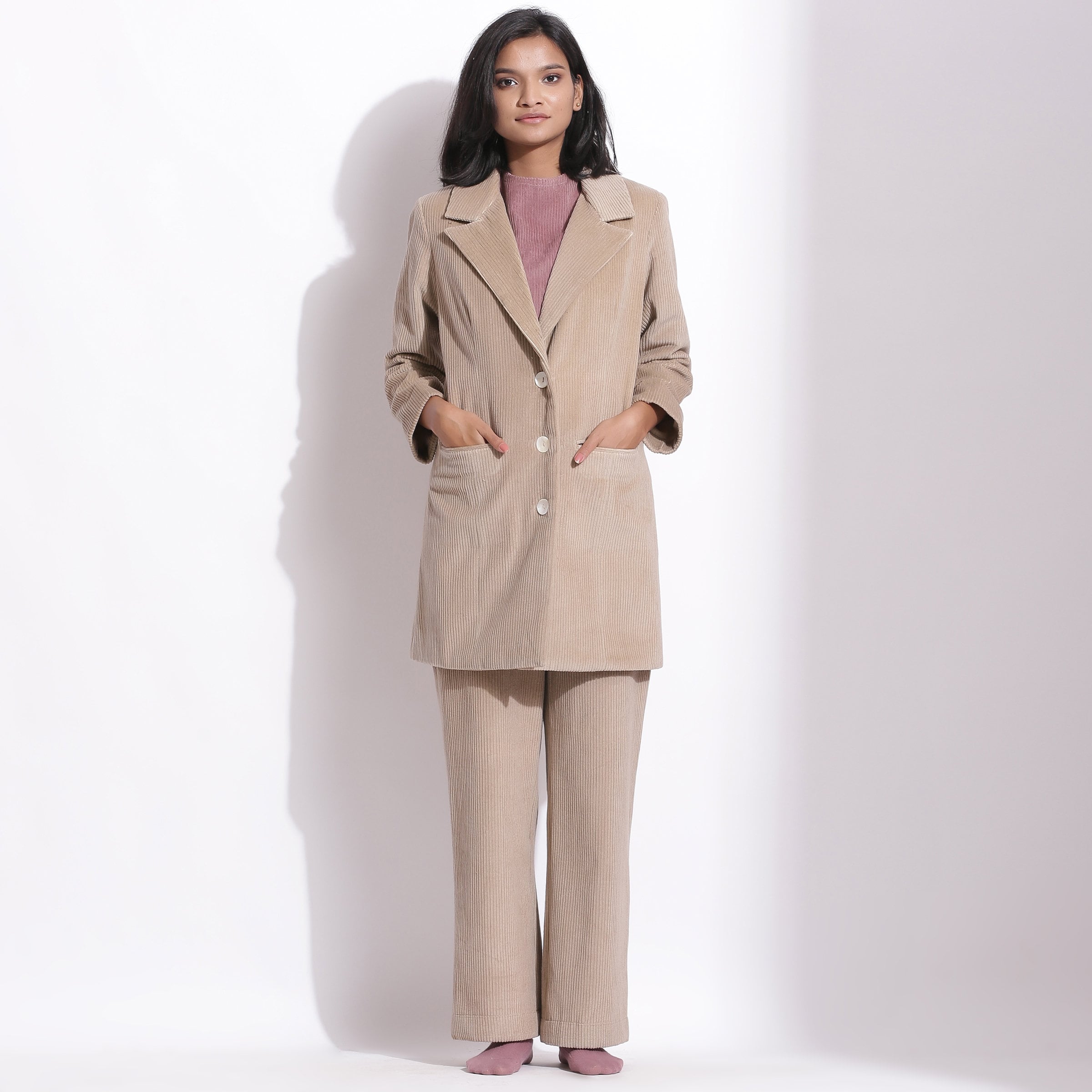 Womens Lady 2 Piece Slim Fit Business Office MidLong Coat Pants Suit Set  with Belt BlueGrey US XSAsian M  Amazonin Clothing  Accessories