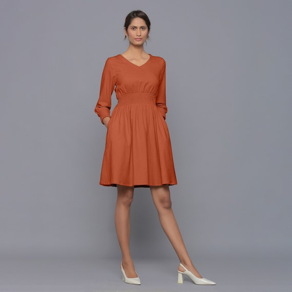 Petite top corduroy dress