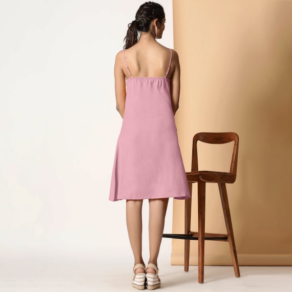 knee length dresses for ladies Pink Strappy Pleated Bonita Maxi Dress