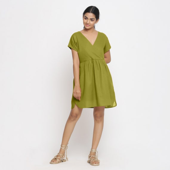 Robe portefeuille coton sale
