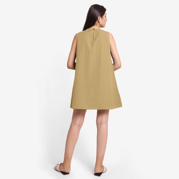 Khaki top cotton dress