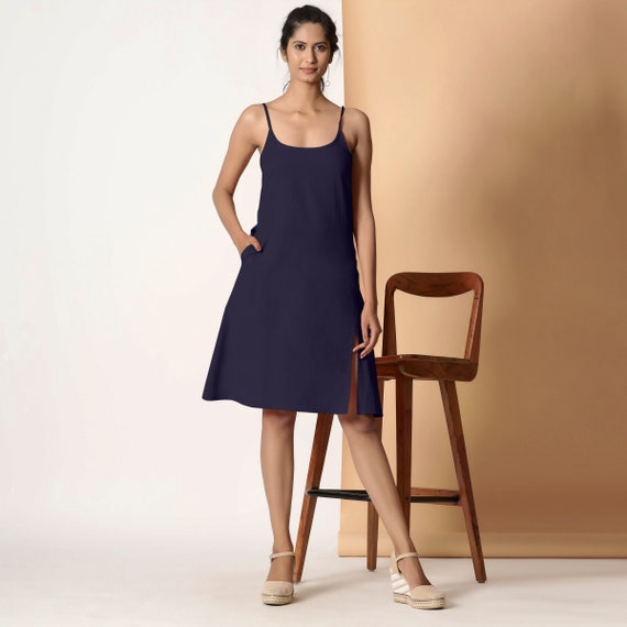 knee length split dress Rouched Thigh Slit Knee Length Dress Large / Rose