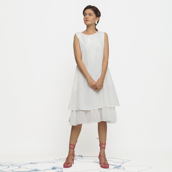 tiered dress knee length V Neck Gingham Print Tiered Dress for Women Below Knee Length Anna-Kaci