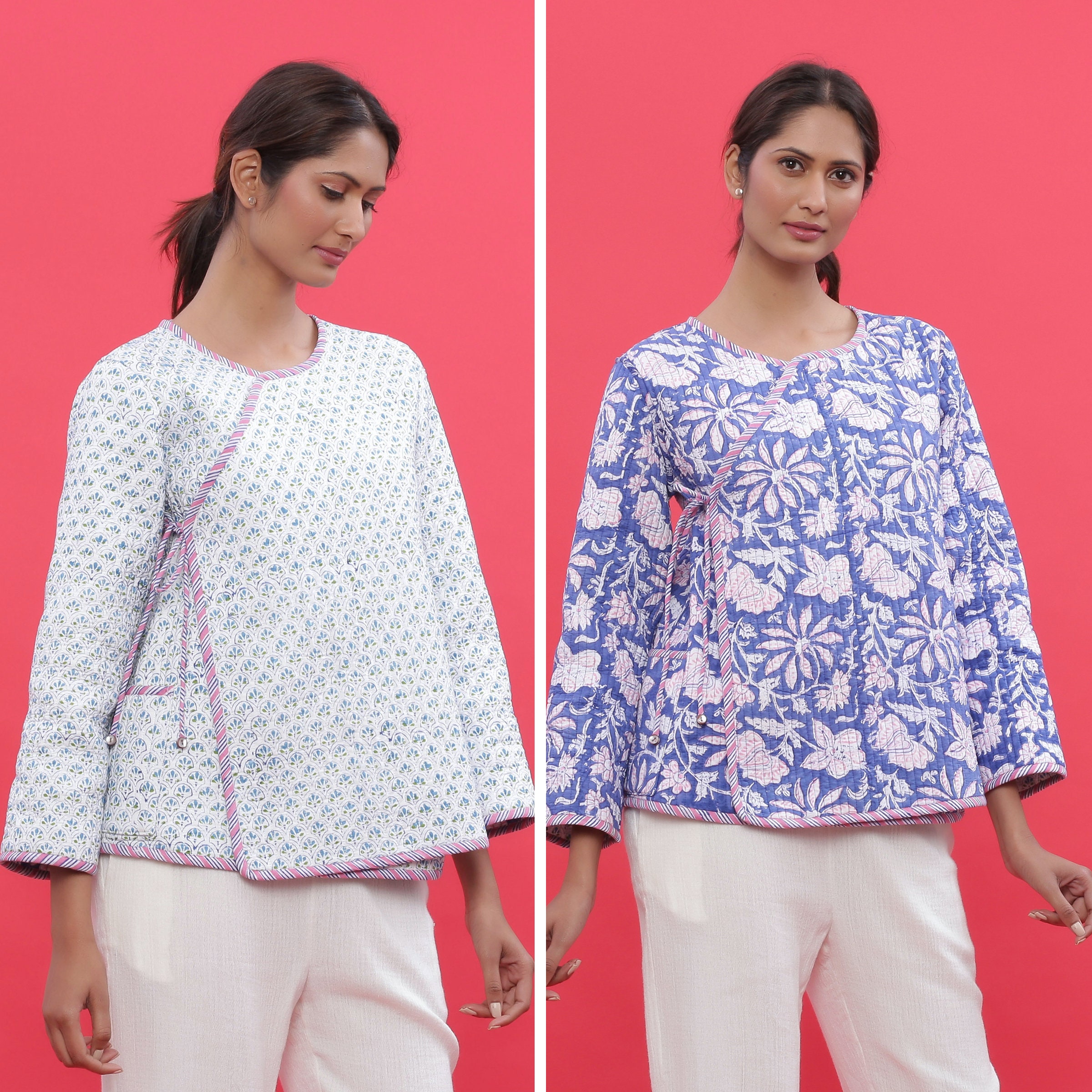 Block Print Quilted Cotton Reversible 
