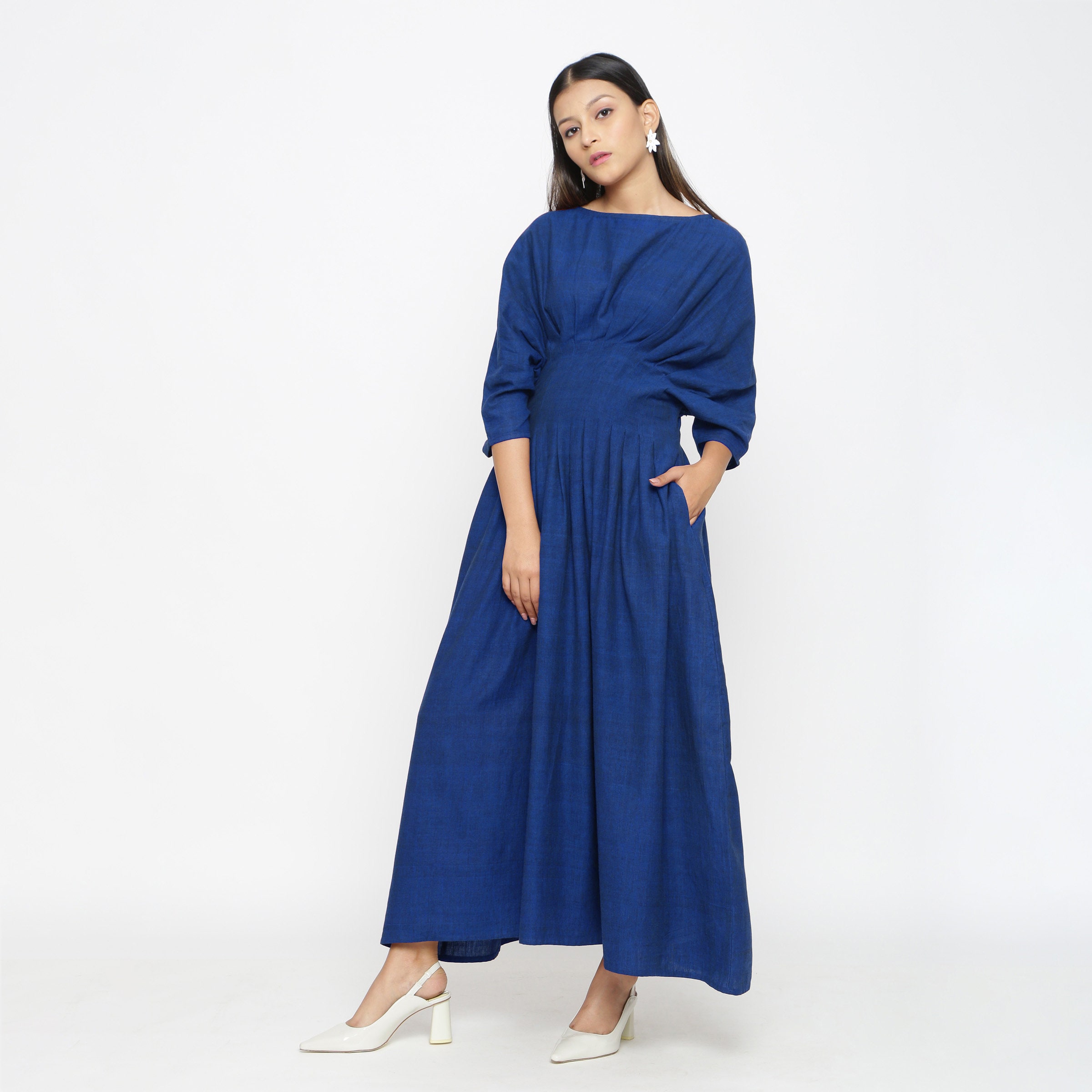 Blue Linen Dress, New Style Fit and Flare Midi Dress, Linen Dress With  Pockets, Women Dress, Summer Dress, Boat Neck Part Dress, Dress 2341 -   Norway