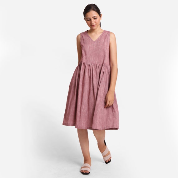 100 cotton formal dress Cap Sleeve Dress with Pockets | Organic Cotton main image 0