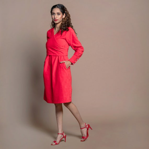 open lace back dress Wrap Dress, Blooming Forest Bright – KAIKO main image 0