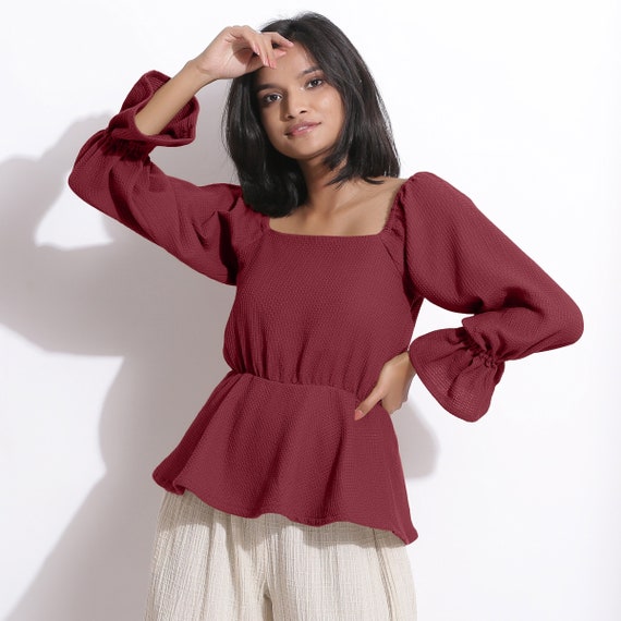 petite peplum top