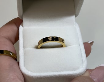 Liefdesring alle diamanten 18k goud | RVS ring voor dames en heren Gouden sieraden diamanten cadeau voor haar, cadeau vrouw