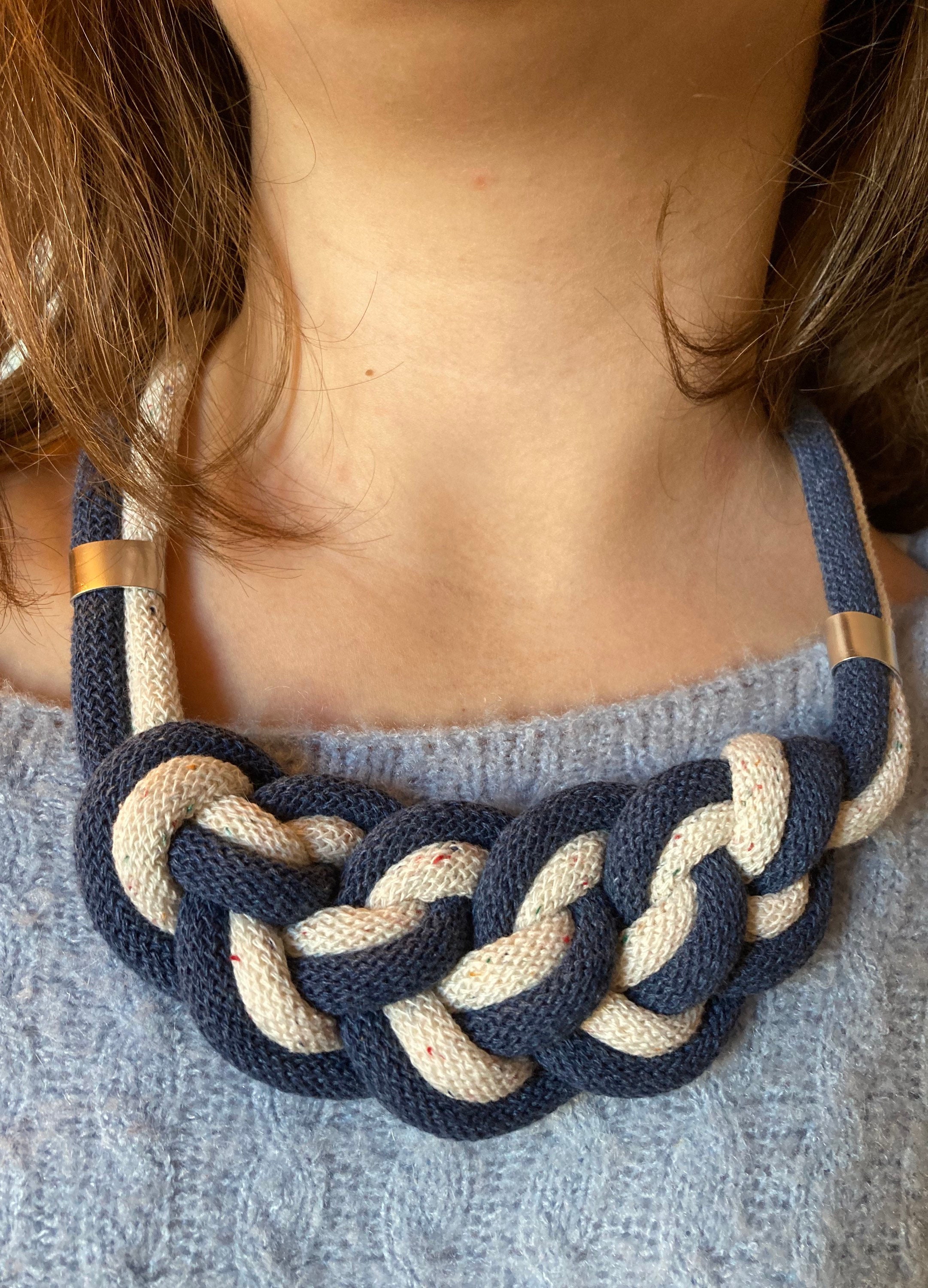 Avalaya Collana Lunga In Corda Di Cotone Nero Con Perline Geometriche In Legno, Multicolore, Regolabile, 74 Cm, Gioiello Etnico