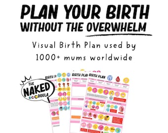 Visual Birth Plan Template, Labour Delivery Preferences, Canva PDF