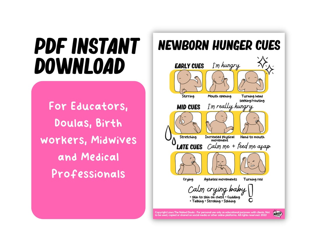 Humger Cues Newborn Hunger Cues Guide – Doula/midwife Handout (digital Download) - Etsy