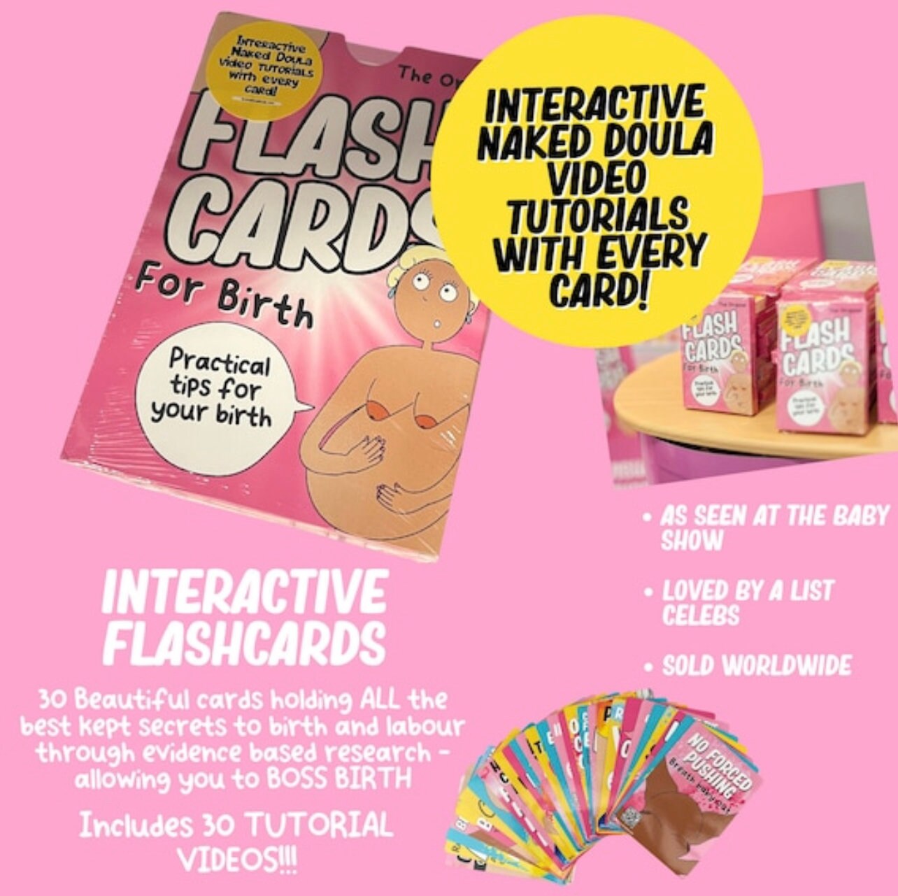 OLD STOCK Flashcards for Birth 30 Pack From the Naked pic