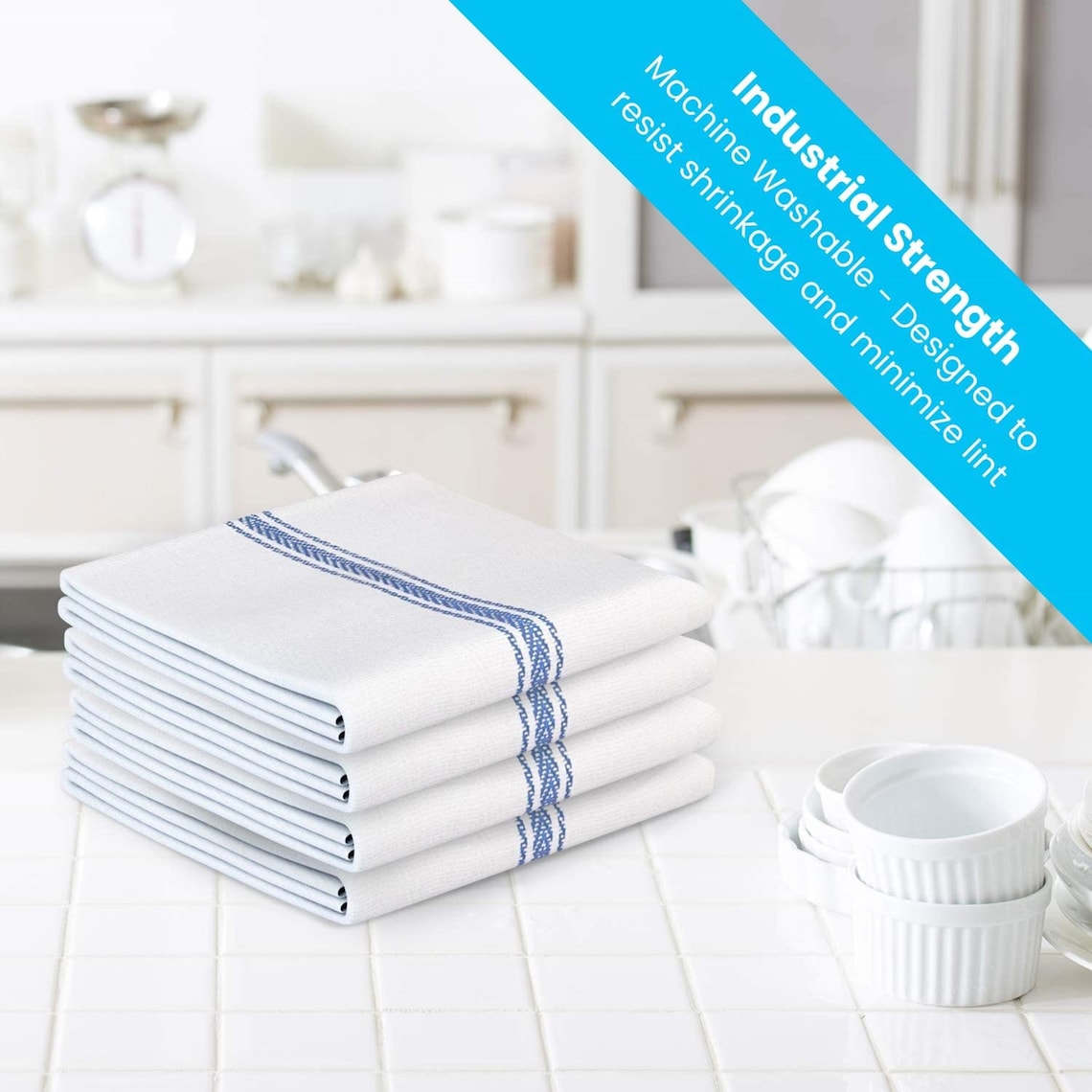 Classic White Kitchen Towels 45Pack 100 Natural Cotton Dish Etsy