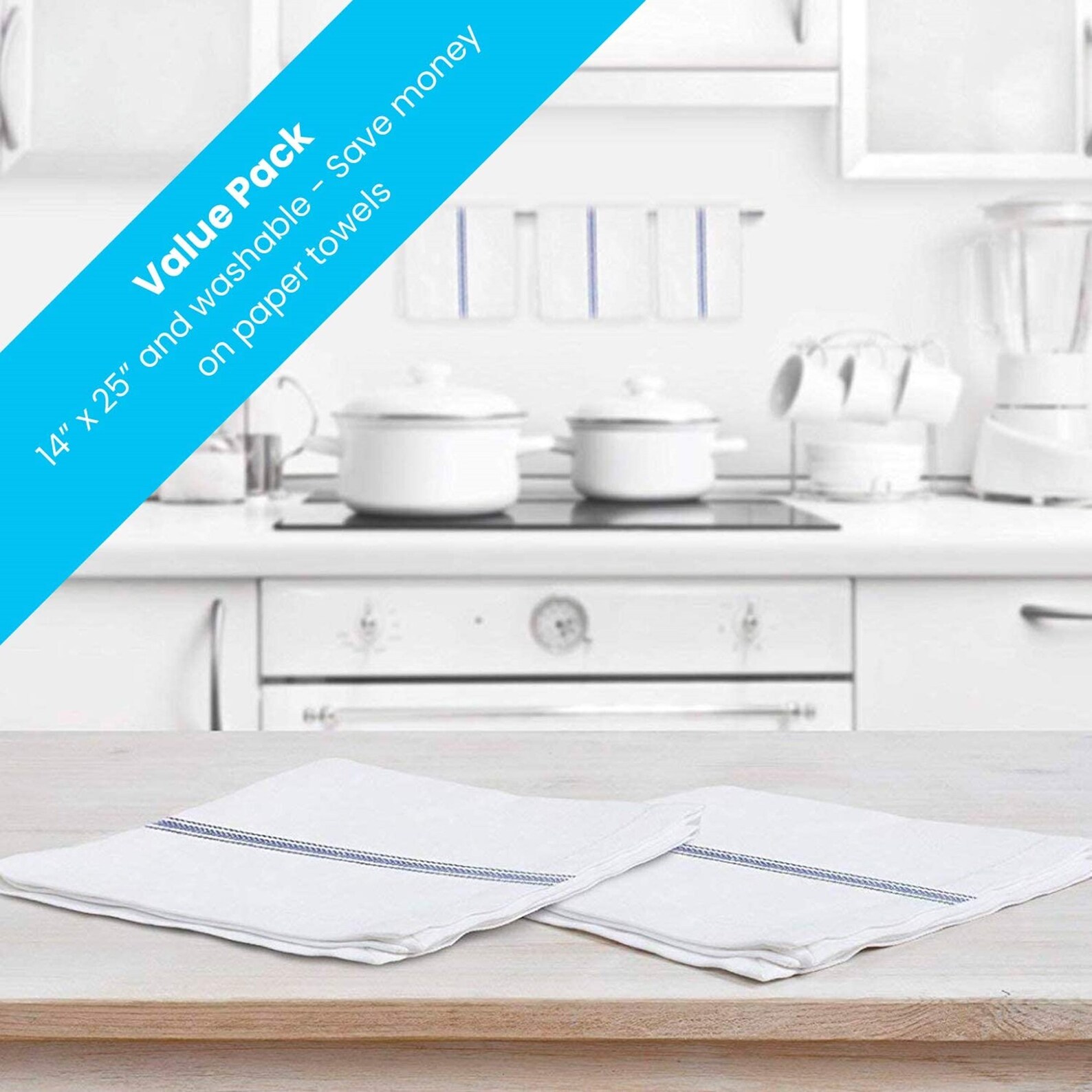 Classic White Kitchen Towels 45Pack 100 Natural Cotton Dish Etsy