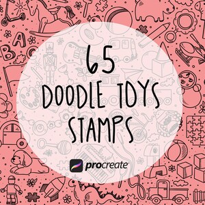 Toys Doodle Procreate Stamps | Doodle Toys Brushes for Procreate | Procreate Stamp Bundle | Commercial Licence Included