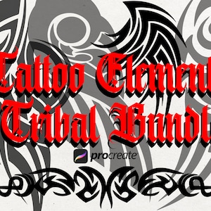 115 Tribal Tattoo Procreate Elements | Procreate Tattoo Design Element| Procreate Tattoo Brushes | Procreate Tattoo Stencils | Tattoo Artist