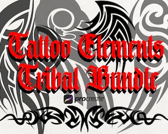 Tribal Tattoo Procreate Brush Set: 115 Design Elements (Digital Download)