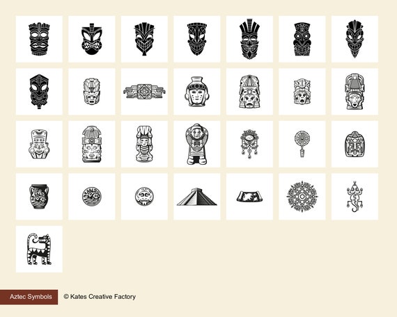 Aztec Vector Elements. Set Of Ethnic Ornaments. Tribal Design, Geometric  Symbols For Tattoo, Cards, Decorative Works. Navajo Motifs, Isolated On  White Background. Royalty Free SVG, Cliparts, Vectors, and Stock  Illustration. Image 130711299.